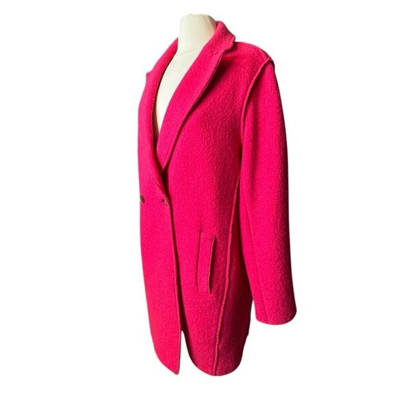 J Crew Coat Daphne Topcoat Size 14 Italian Boiled Wool in Hot Pink Fuchsia - Picture 2 of 6